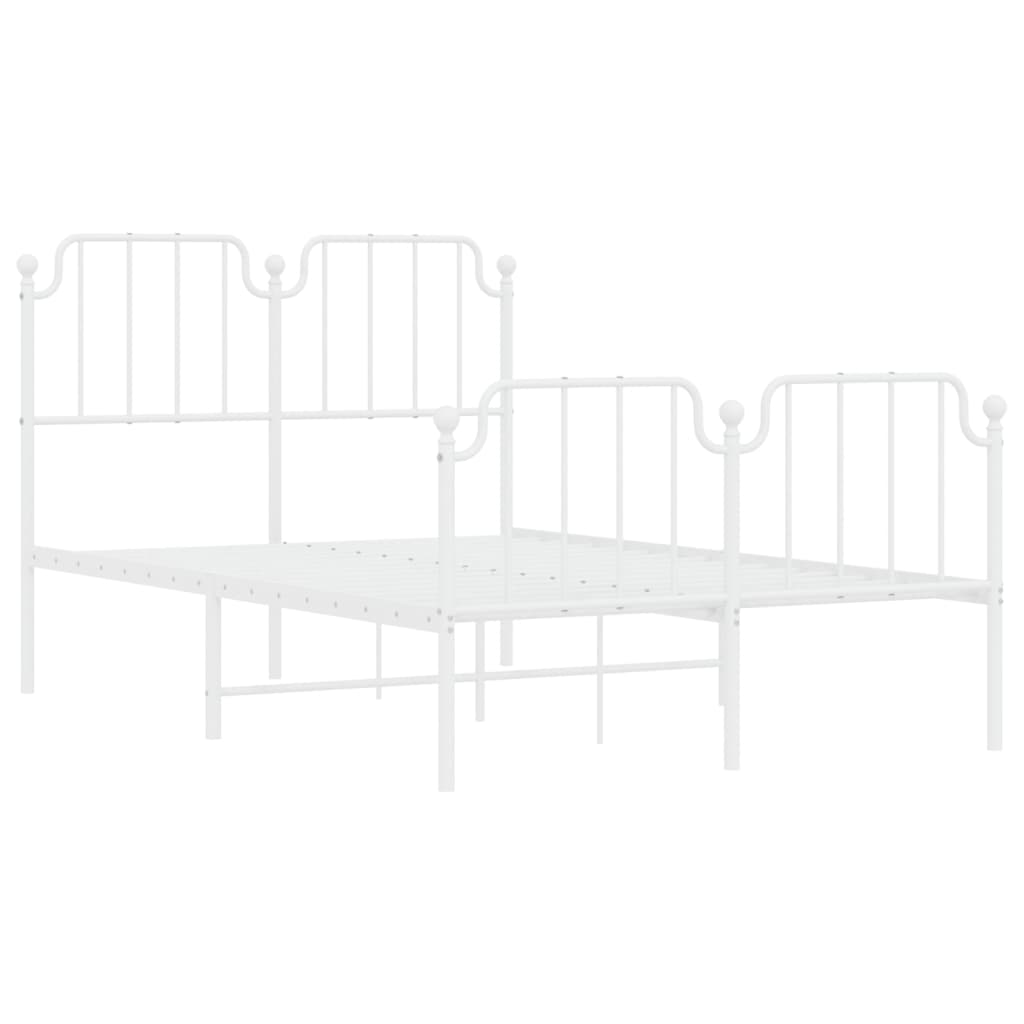Bedframe met hoofd- en voeteneinde metaal wit 120x200 cm is nu te koop bij PeponiXL, paradijselijk wonen!