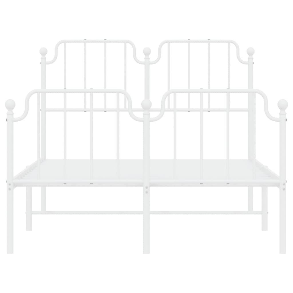 Bedframe met hoofd- en voeteneinde metaal wit 120x200 cm is nu te koop bij PeponiXL, paradijselijk wonen!