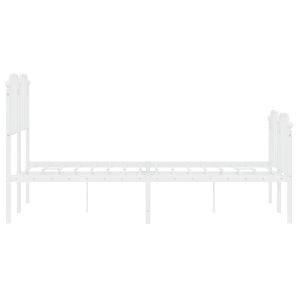 Bedframe met hoofd- en voeteneinde metaal wit 120x200 cm is nu te koop bij PeponiXL, paradijselijk wonen!