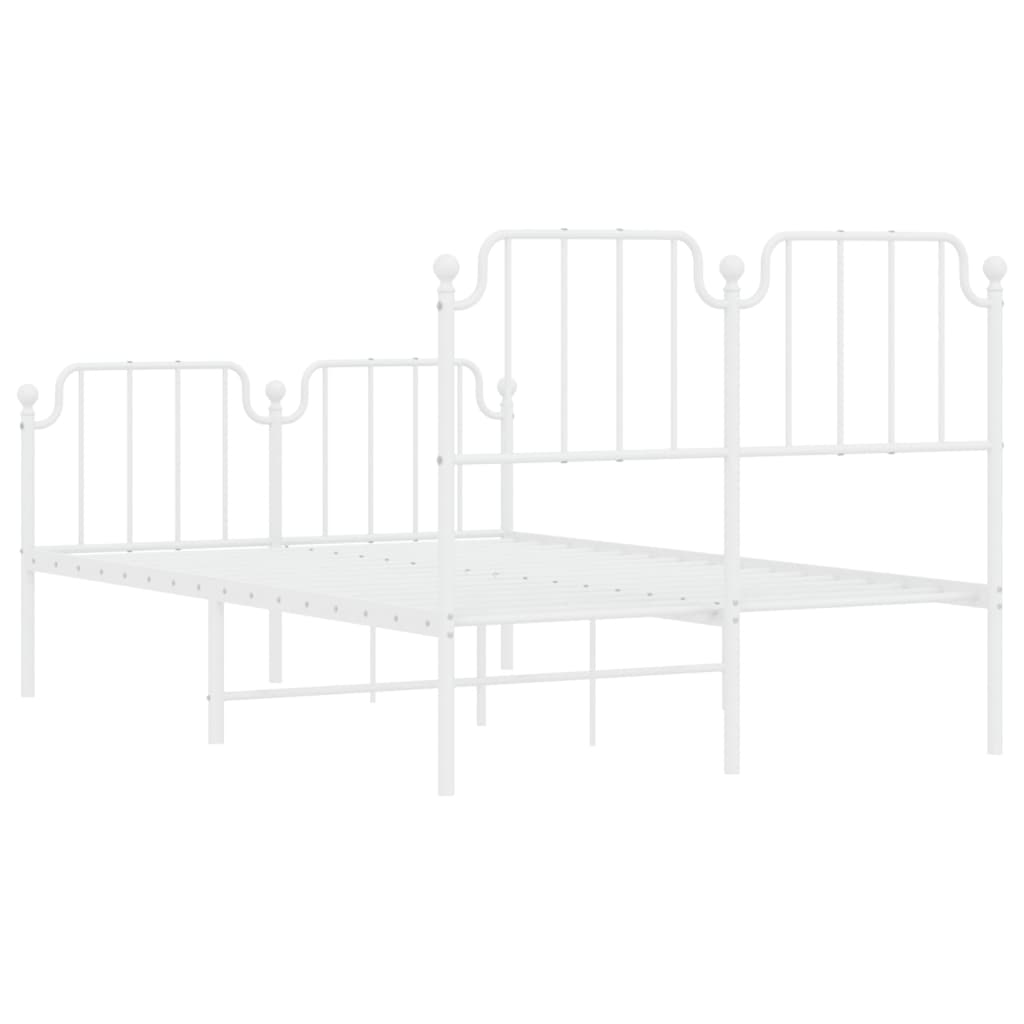 Bedframe met hoofd- en voeteneinde metaal wit 120x200 cm is nu te koop bij PeponiXL, paradijselijk wonen!