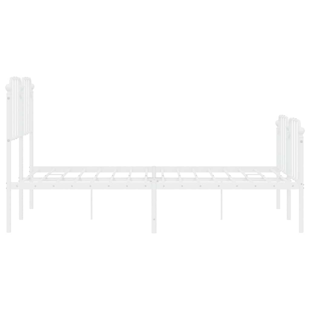 Bedframe met hoofd- en voeteneinde metaal wit 135x190 cm