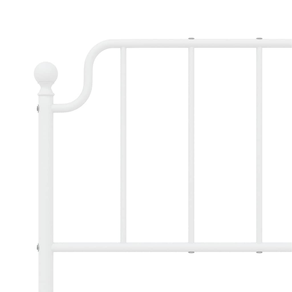 Bedframe met hoofd- en voeteneinde metaal wit 135x190 cm