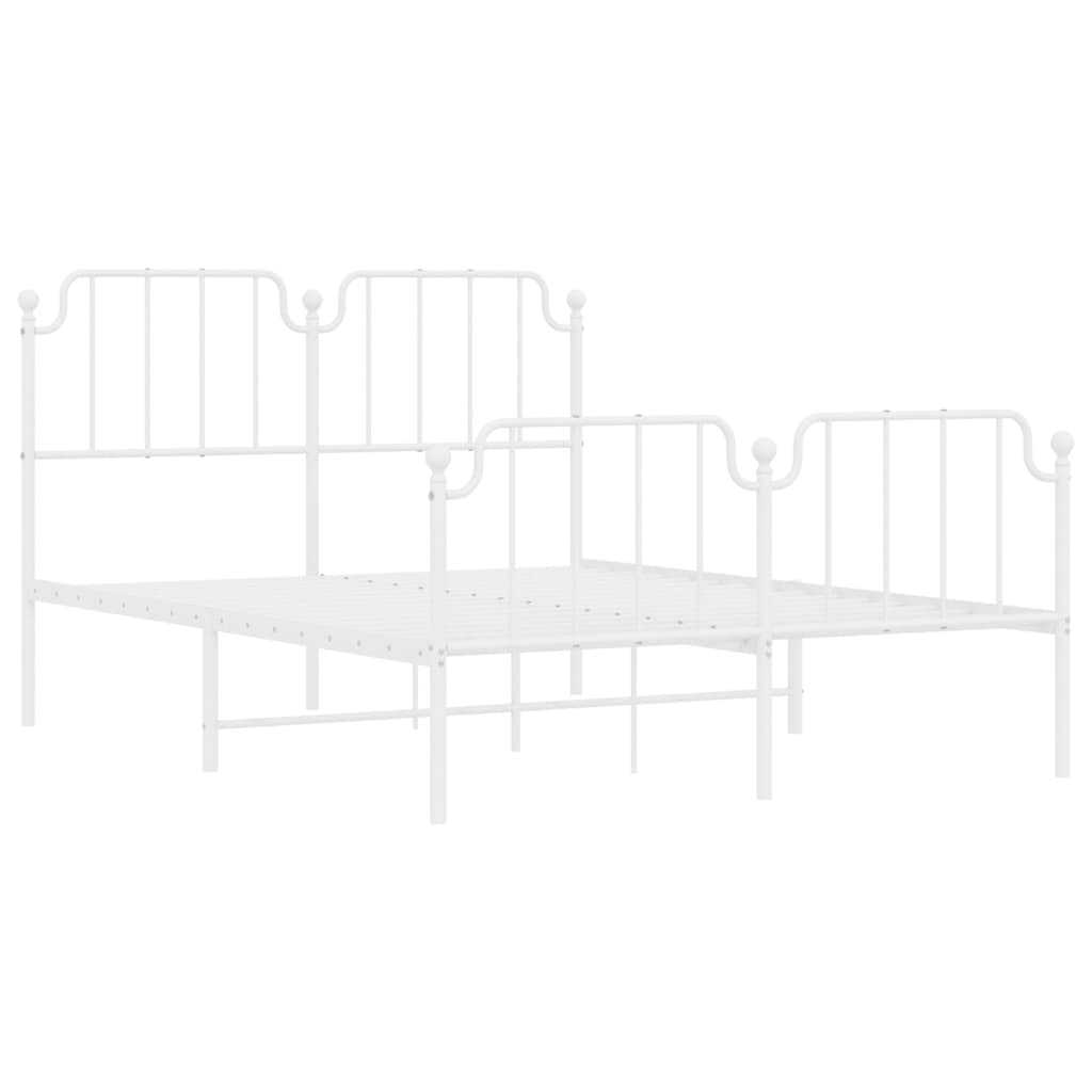 Bedframe met hoofd- en voeteneinde metaal wit 140x190 cm is nu te koop bij PeponiXL, paradijselijk wonen!
