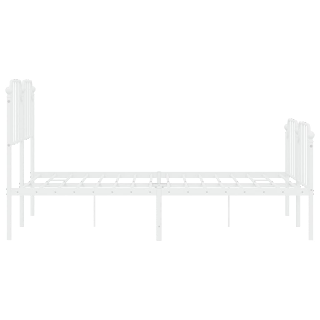 Bedframe met hoofd- en voeteneinde metaal wit 140x190 cm is nu te koop bij PeponiXL, paradijselijk wonen!