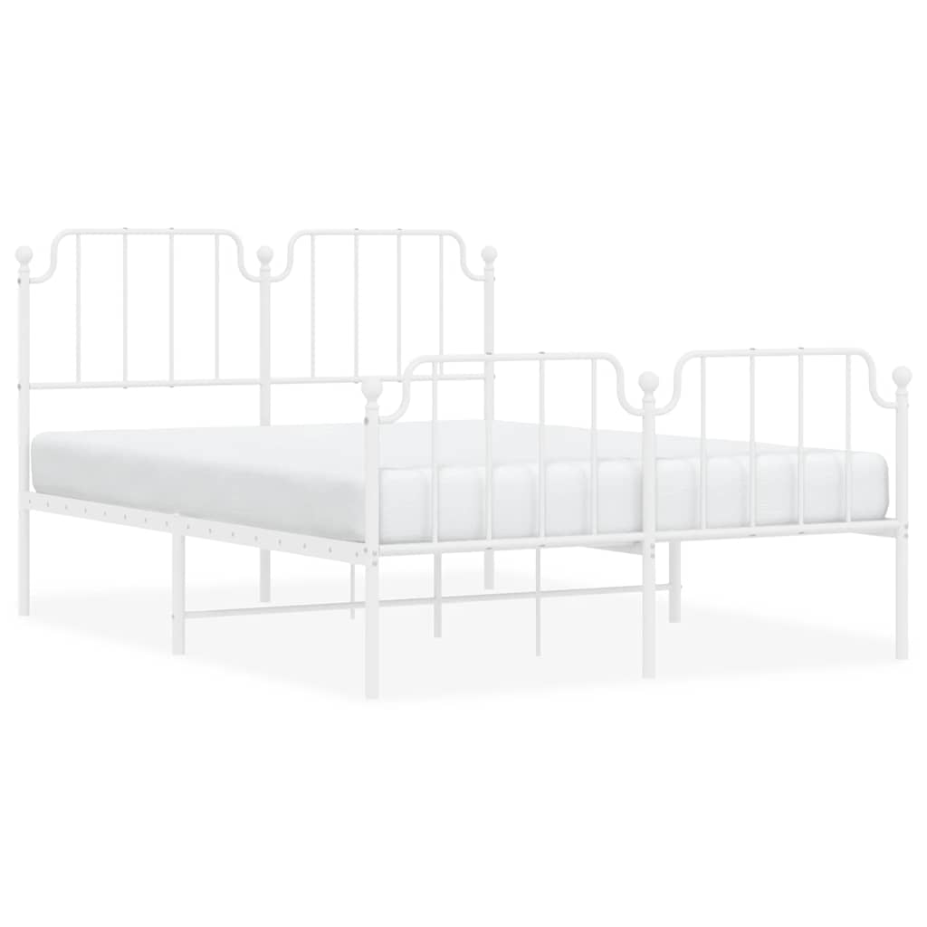 Bedframe met hoofd- en voeteneinde metaal wit 150x200 cm is nu te koop bij PeponiXL, paradijselijk wonen!