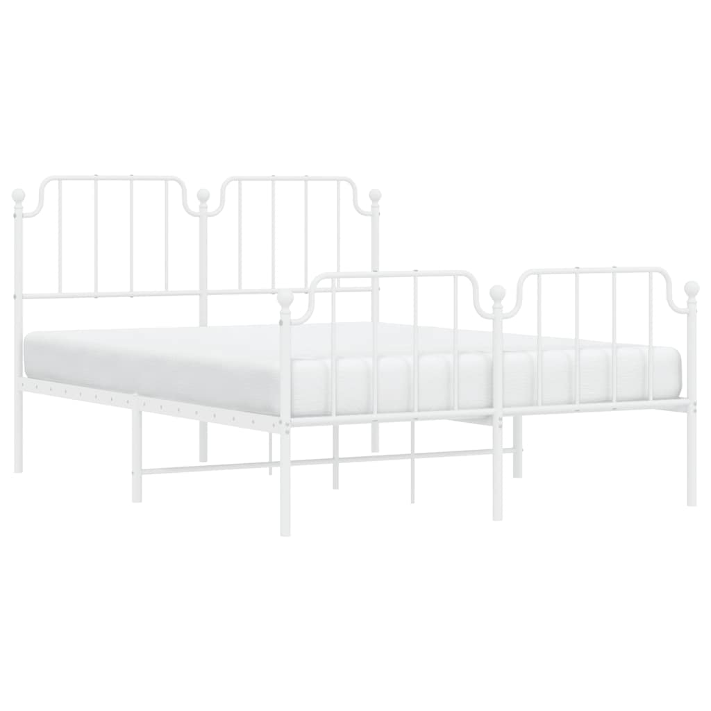 Bedframe met hoofd- en voeteneinde metaal wit 150x200 cm is nu te koop bij PeponiXL, paradijselijk wonen!