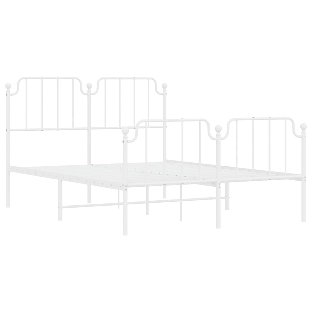 Bedframe met hoofd- en voeteneinde metaal wit 150x200 cm is nu te koop bij PeponiXL, paradijselijk wonen!