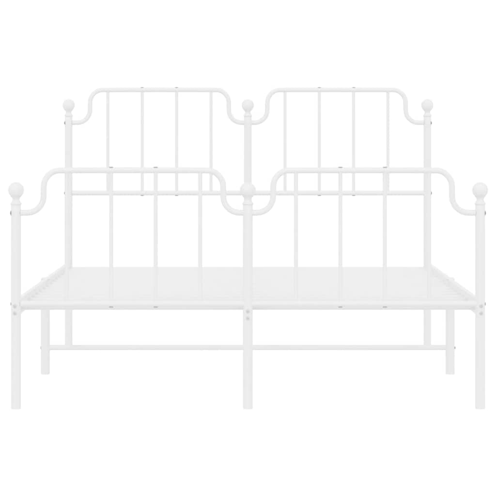 Bedframe met hoofd- en voeteneinde metaal wit 150x200 cm is nu te koop bij PeponiXL, paradijselijk wonen!