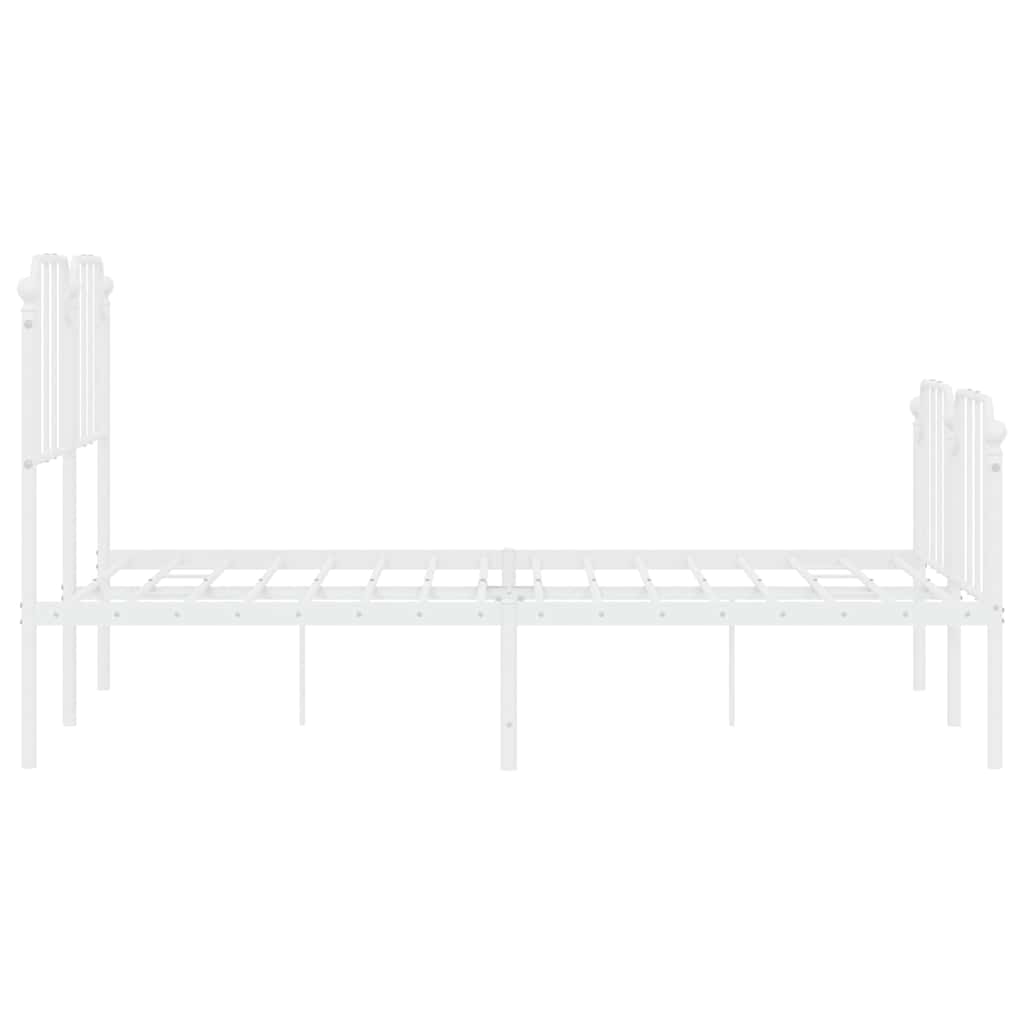 Bedframe met hoofd- en voeteneinde metaal wit 150x200 cm is nu te koop bij PeponiXL, paradijselijk wonen!