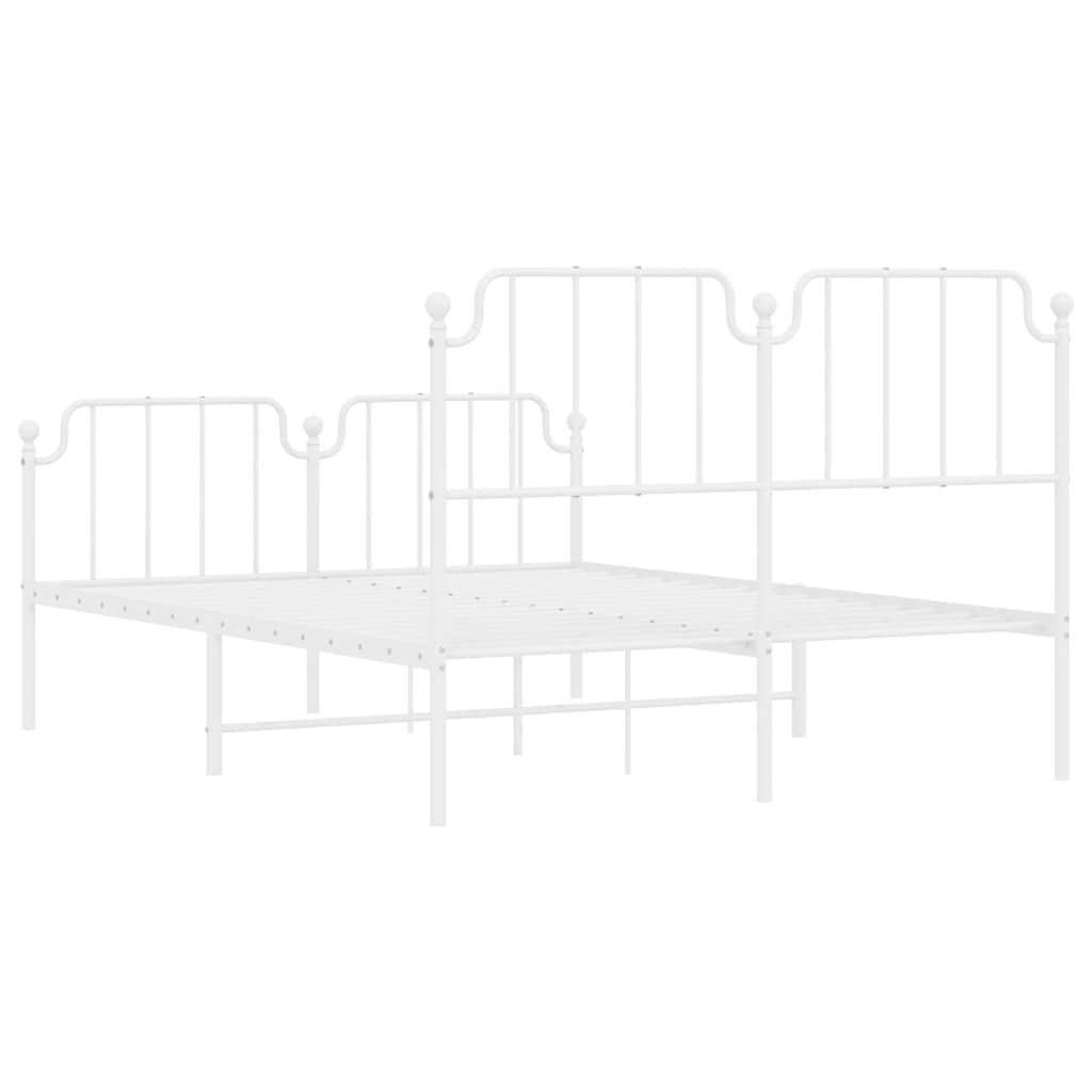 Bedframe met hoofd- en voeteneinde metaal wit 150x200 cm is nu te koop bij PeponiXL, paradijselijk wonen!