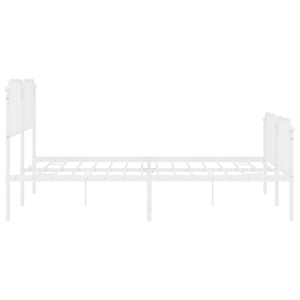 Bedframe met hoofd- en voeteneinde metaal wit 183x213 cm is nu te koop bij PeponiXL, paradijselijk wonen!