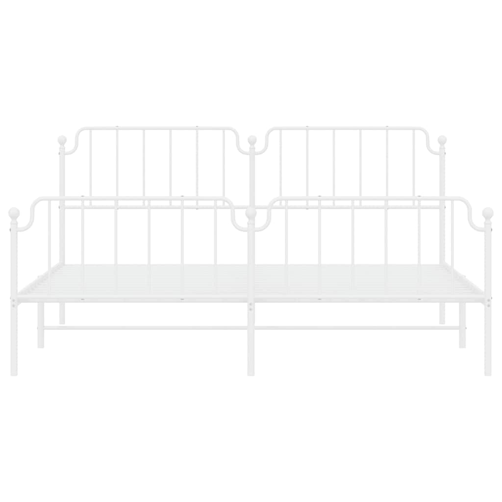 Bedframe met hoofd- en voeteneinde metaal wit 193x203 cm is nu te koop bij PeponiXL, paradijselijk wonen!