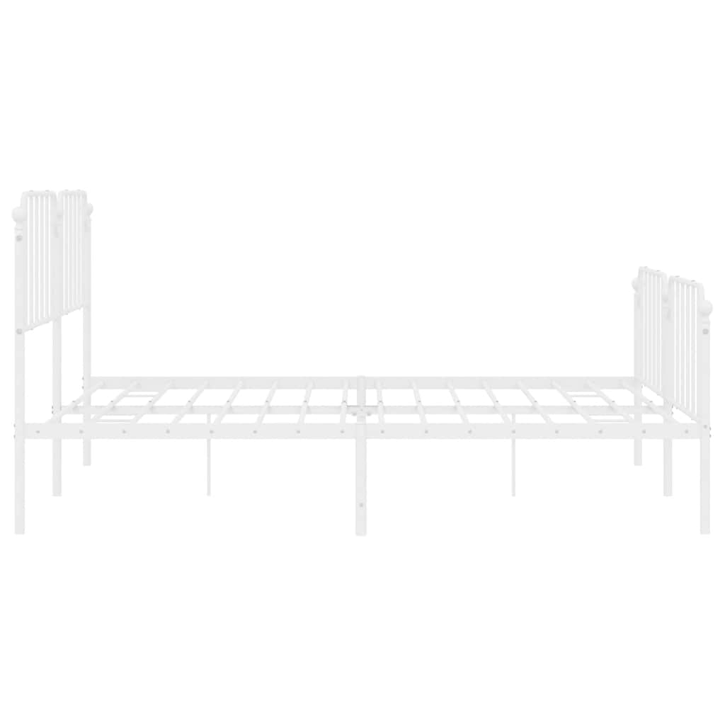 Bedframe met hoofd- en voeteneinde metaal wit 193x203 cm is nu te koop bij PeponiXL, paradijselijk wonen!