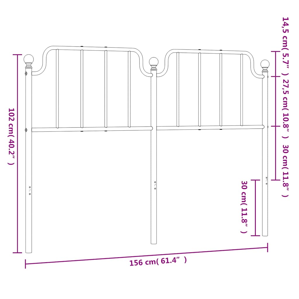 Vervangend hoofdbord 150 cm metaal wit is nu te koop bij PeponiXL, paradijselijk wonen!