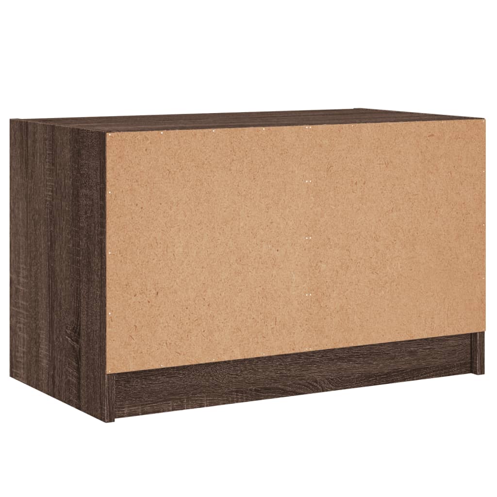 Tv-meubel met glazen deuren 68x37x42 cm bruineikenkleurig is nu te koop bij PeponiXL, paradijselijk wonen!