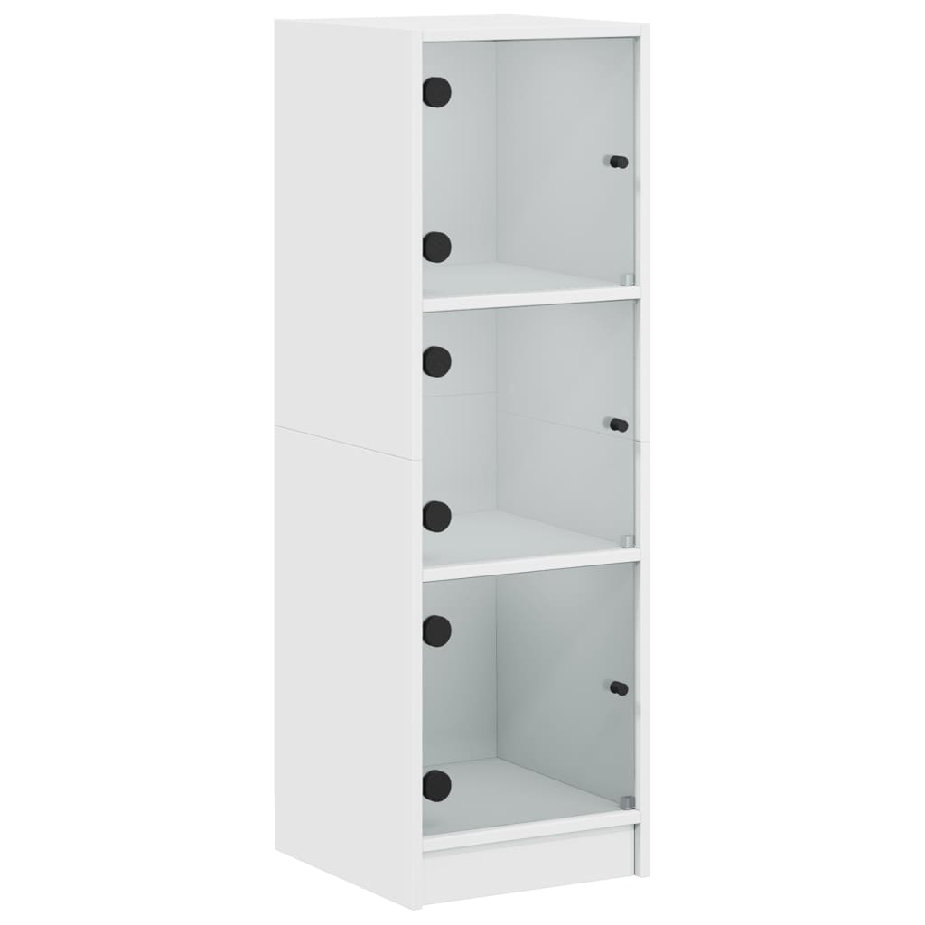 Hoge kast met glazen deuren 35x37x109 cm wit is nu te koop bij PeponiXL, paradijselijk wonen!