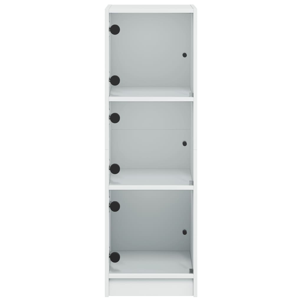 Hoge kast met glazen deuren 35x37x109 cm wit is nu te koop bij PeponiXL, paradijselijk wonen!