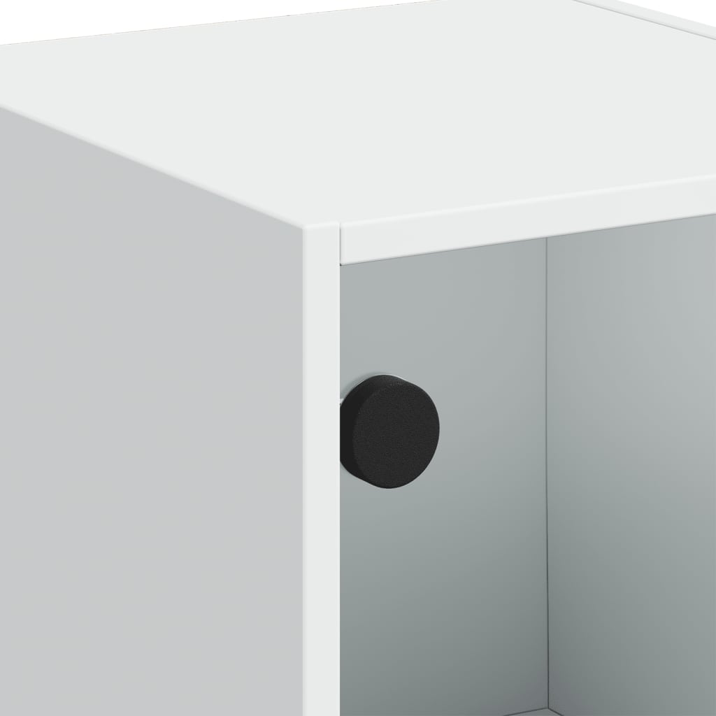 Hoge kast met glazen deuren 35x37x109 cm wit is nu te koop bij PeponiXL, paradijselijk wonen!