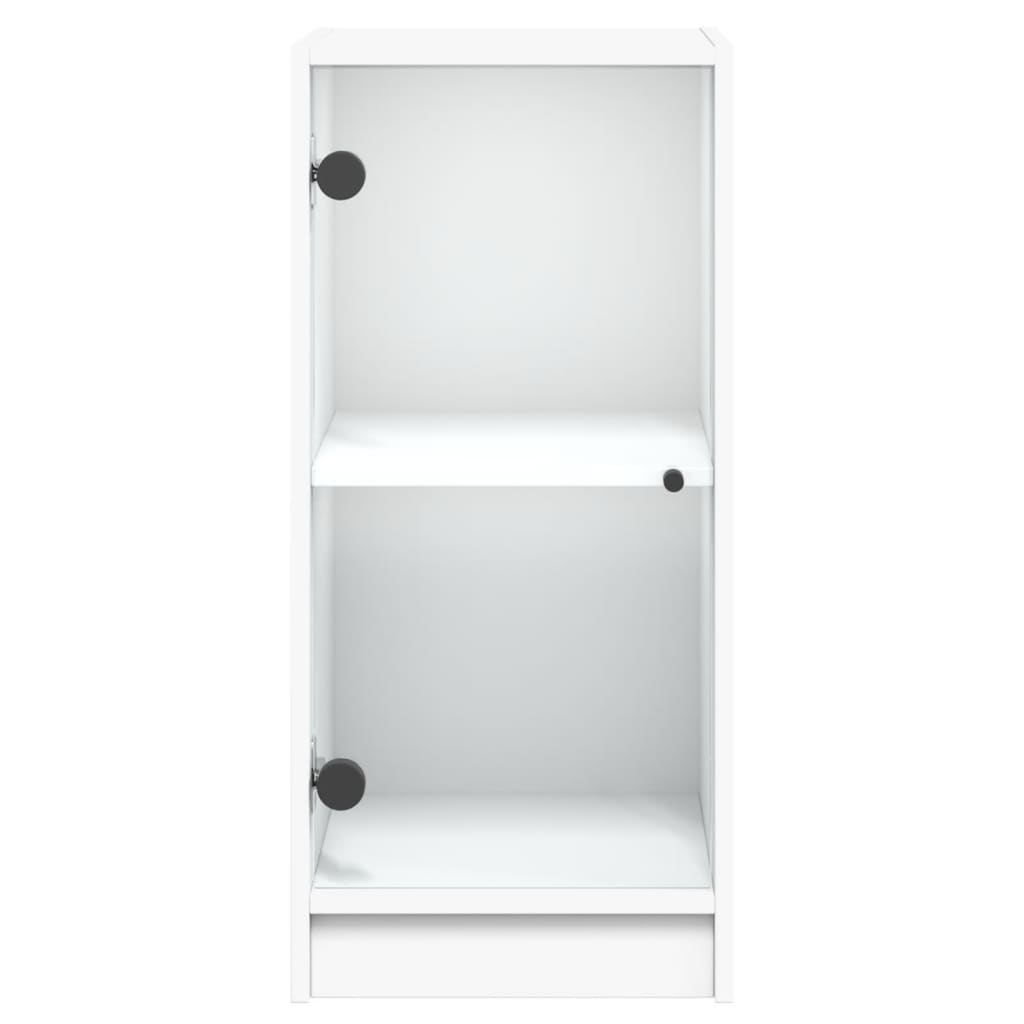 Bijzetkast met glazen deuren 35x37x75,5 cm wit is nu te koop bij PeponiXL, paradijselijk wonen!