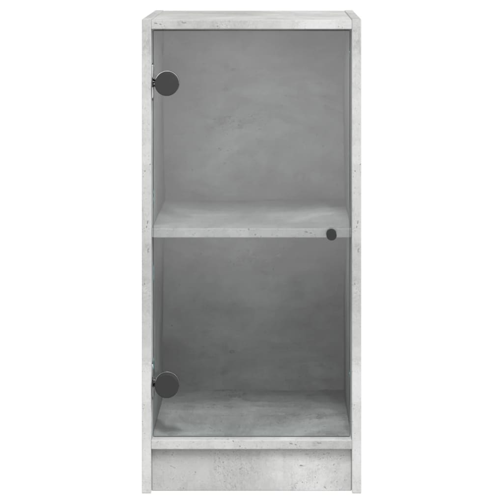 Bijzetkast met glazen deuren 35x37x75,5 cm betongrijs is nu te koop bij PeponiXL, paradijselijk wonen!