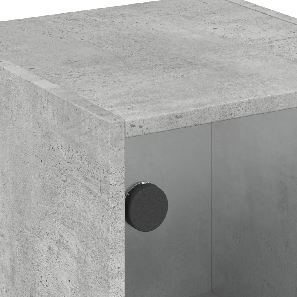 Bijzetkast met glazen deuren 35x37x75,5 cm betongrijs is nu te koop bij PeponiXL, paradijselijk wonen!