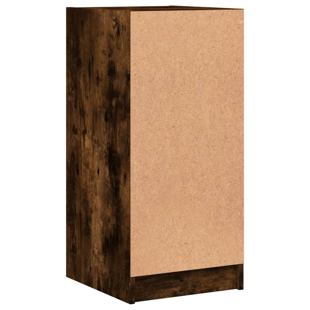 Bijzetkast met glazen deuren 35x37x75,5 cm gerookt eikenkleurig is nu te koop bij PeponiXL, paradijselijk wonen!