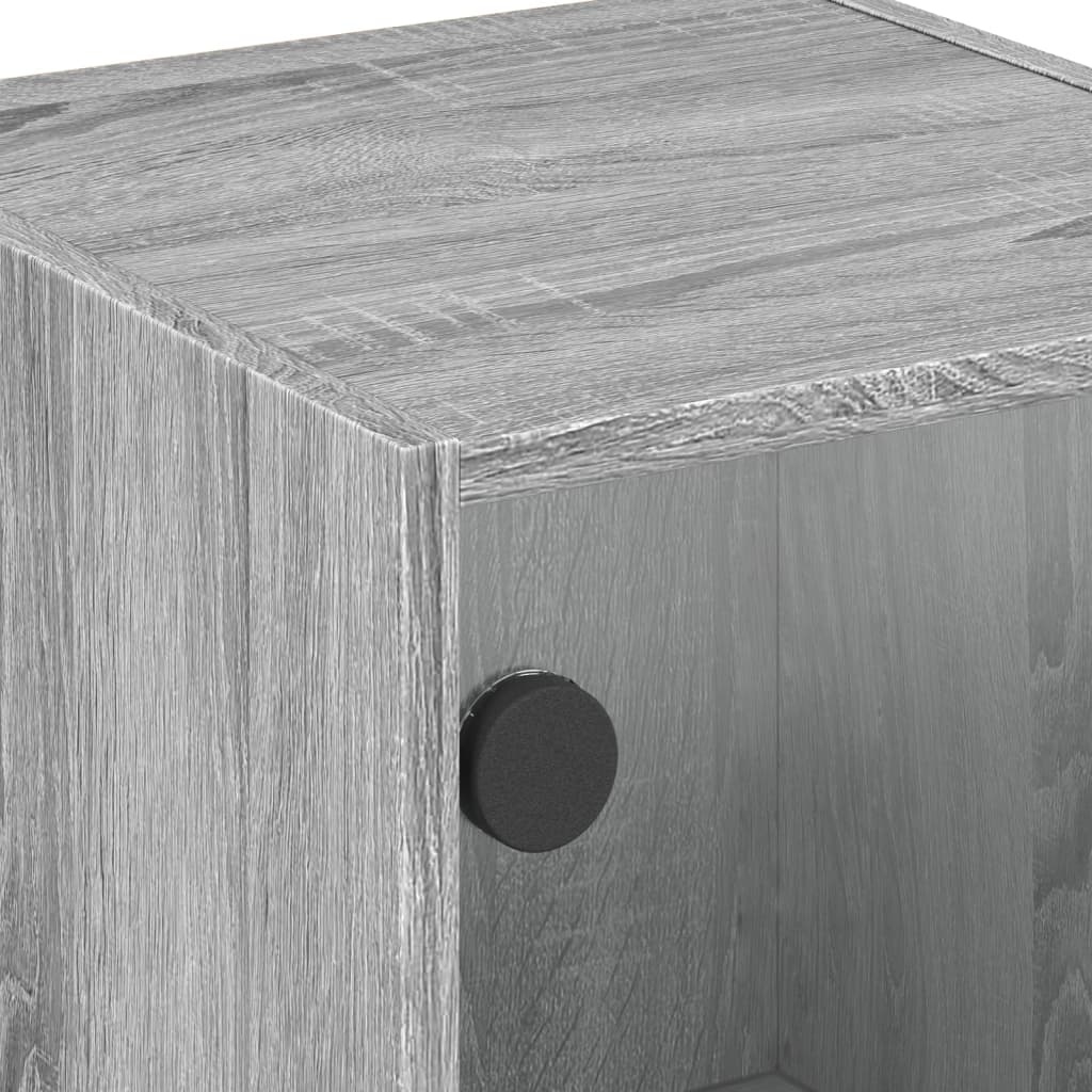 Bijzetkast met glazen deuren 35x37x75,5 cm grijs sonoma eiken is nu te koop bij PeponiXL, paradijselijk wonen!