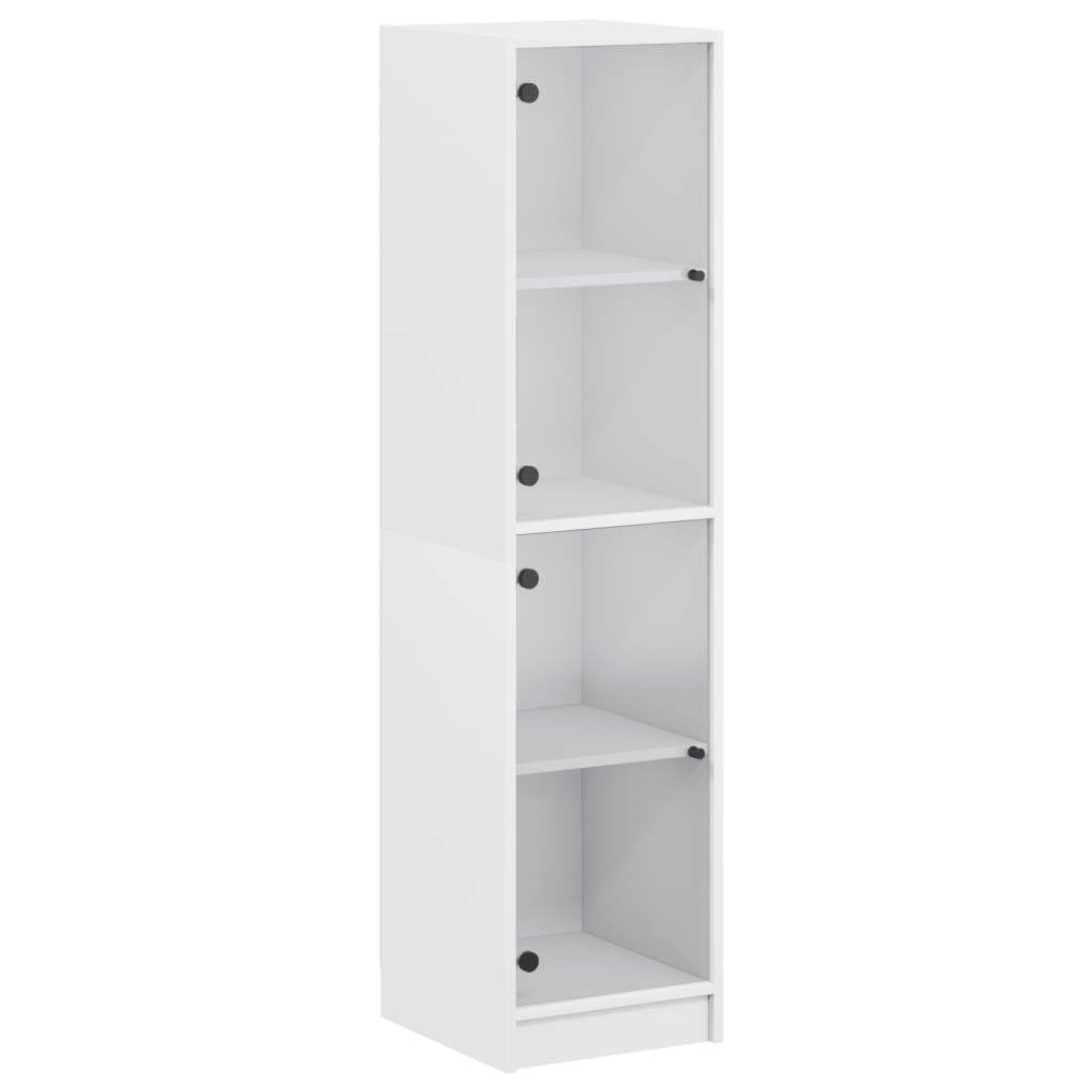 Hoge kast met glazen deuren 35x37x142 cm wit is nu te koop bij PeponiXL, paradijselijk wonen!