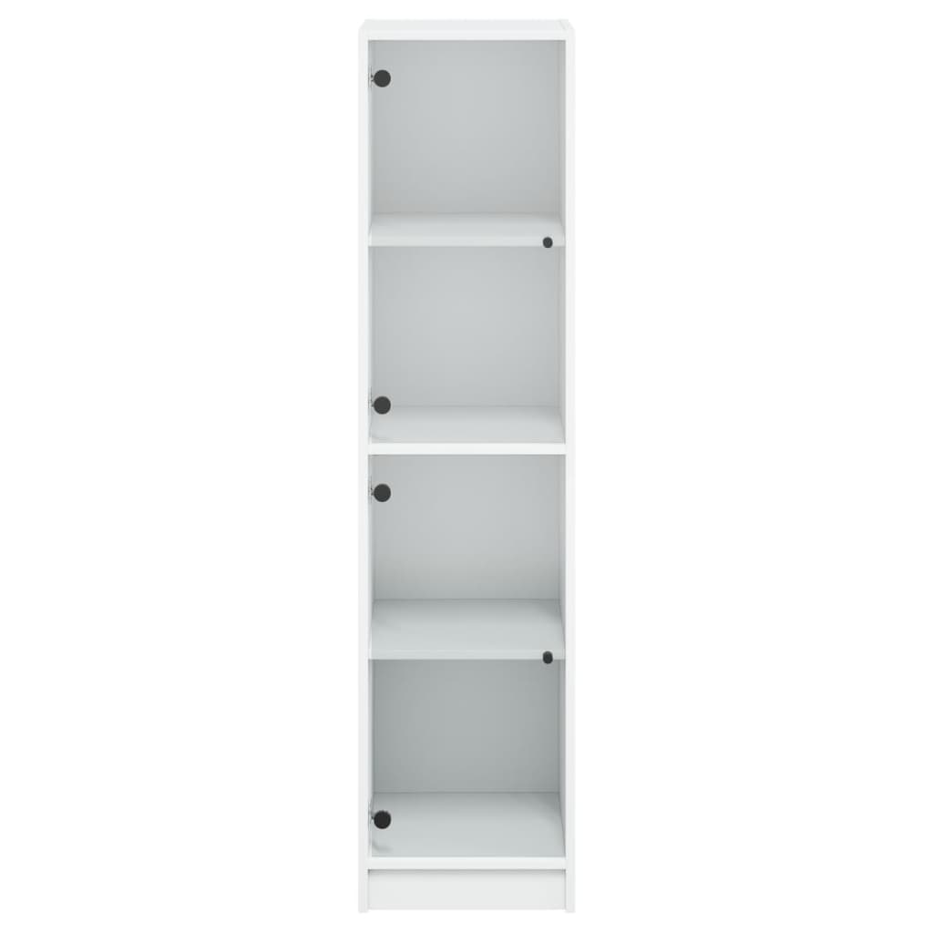 Hoge kast met glazen deuren 35x37x142 cm wit is nu te koop bij PeponiXL, paradijselijk wonen!