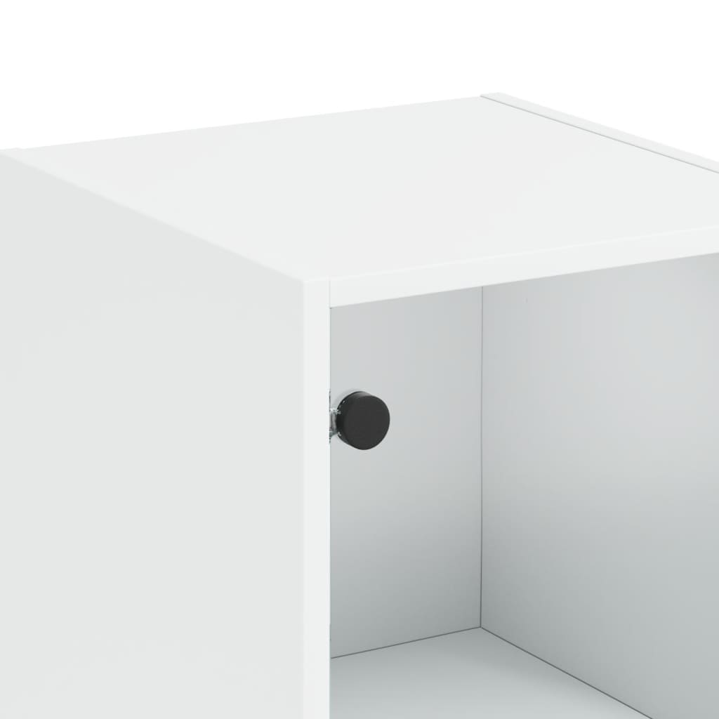 Hoge kast met glazen deuren 35x37x142 cm wit is nu te koop bij PeponiXL, paradijselijk wonen!