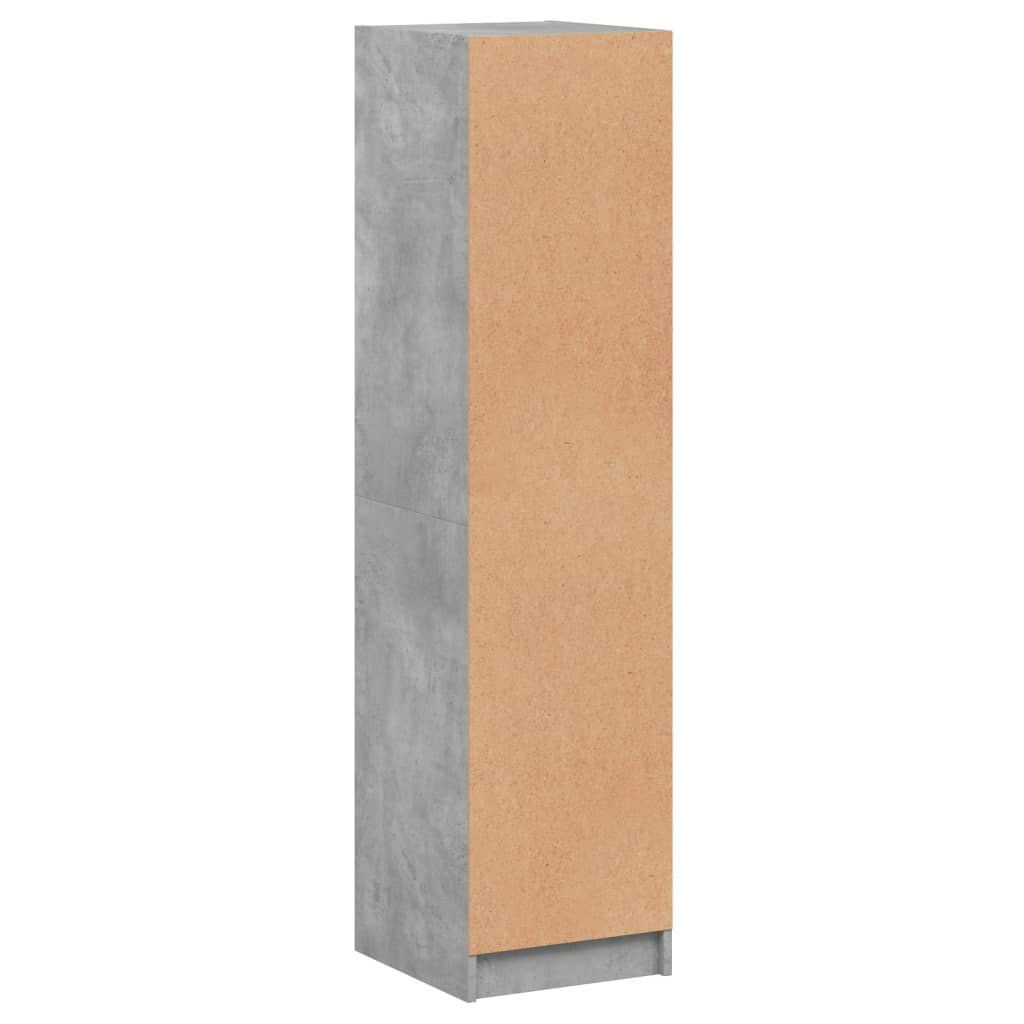 Hoge kast met glazen deur 35x37x142 cm betongrijs is nu te koop bij PeponiXL, paradijselijk wonen!