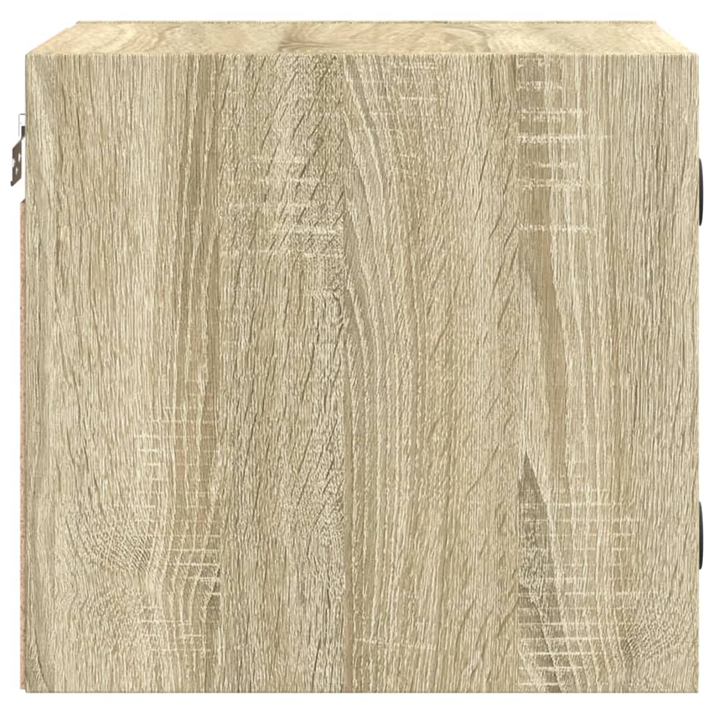 Nachtkastje met glazen deur 35x37x35 cm sonoma eikenkleurig is nu te koop bij PeponiXL, paradijselijk wonen!