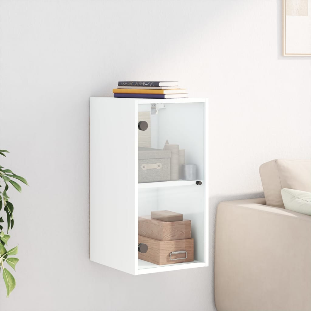Wandkast met glazen deuren 35x37x68,5 cm wit is nu te koop bij PeponiXL, paradijselijk wonen!