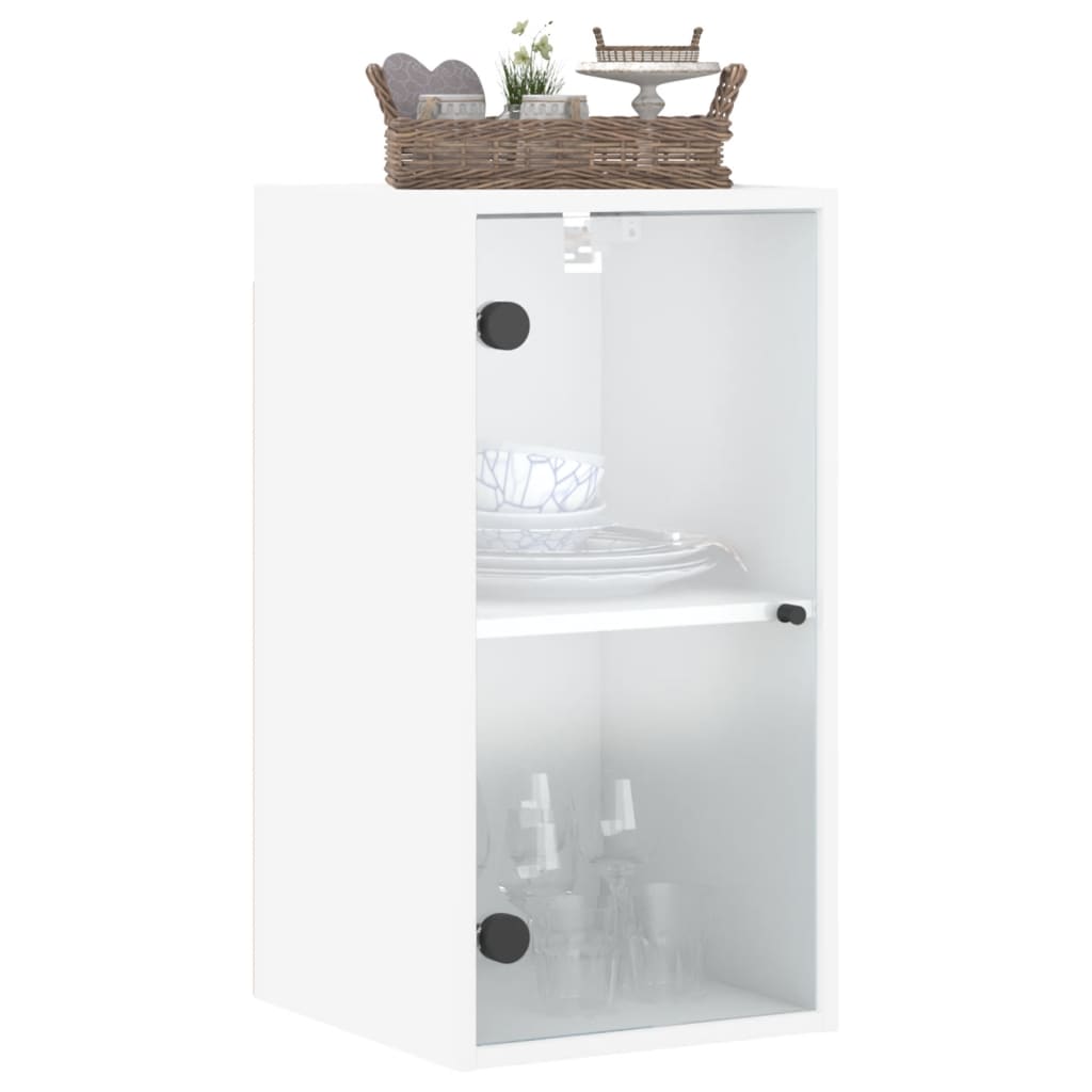 Wandkast met glazen deuren 35x37x68,5 cm wit is nu te koop bij PeponiXL, paradijselijk wonen!