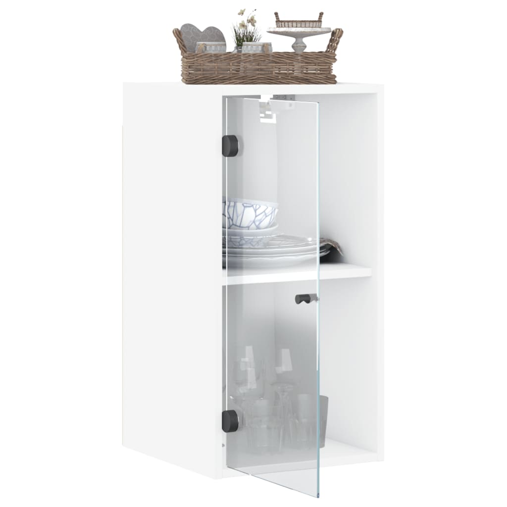 Wandkast met glazen deuren 35x37x68,5 cm wit is nu te koop bij PeponiXL, paradijselijk wonen!