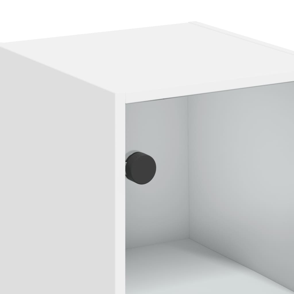 Wandkast met glazen deuren 35x37x68,5 cm wit is nu te koop bij PeponiXL, paradijselijk wonen!