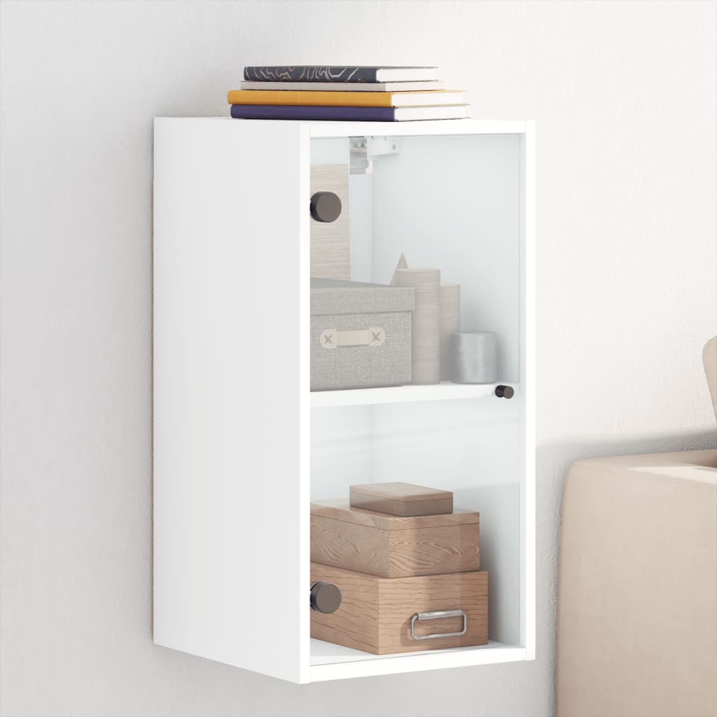 Wandkast met glazen deuren 35x37x68,5 cm wit is nu te koop bij PeponiXL, paradijselijk wonen!