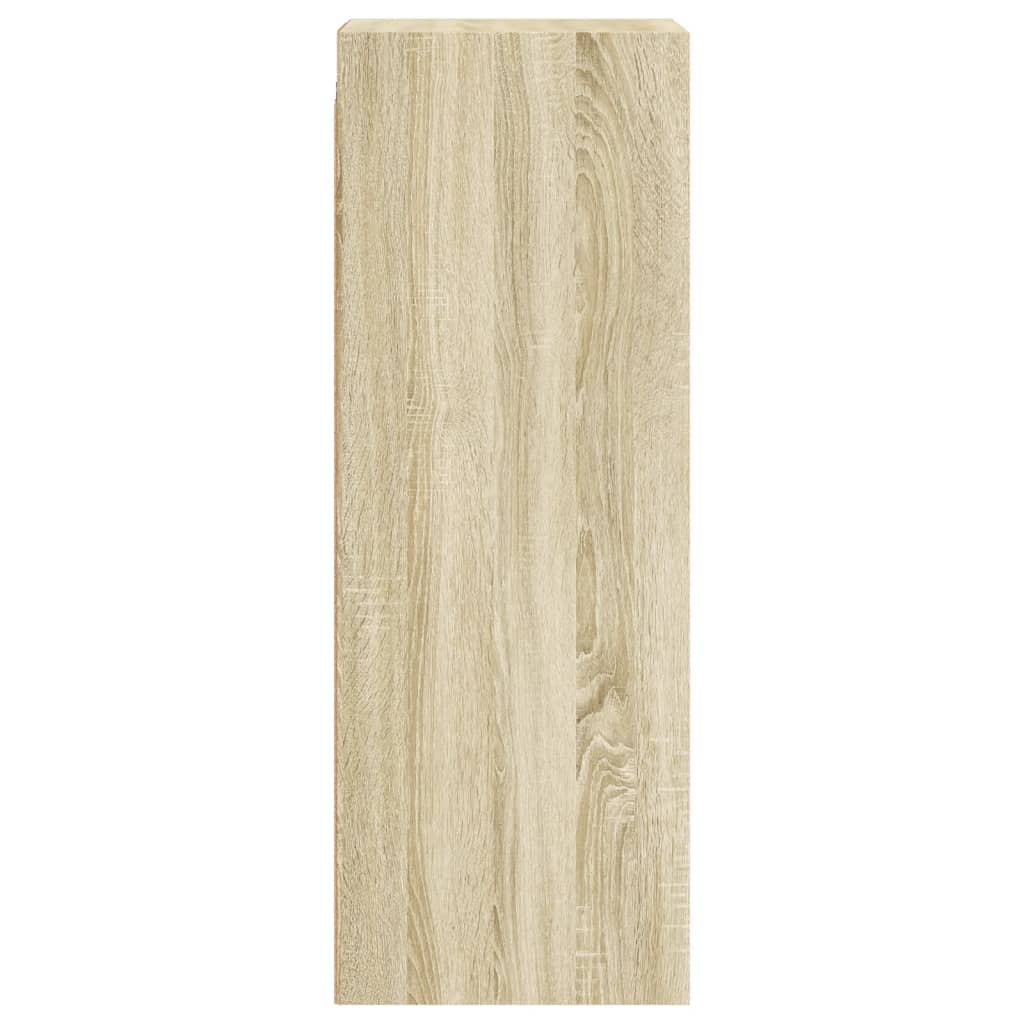 Wandkast met glazen deuren 35x37x100 cm sonoma eikenkleurig is nu te koop bij PeponiXL, paradijselijk wonen!