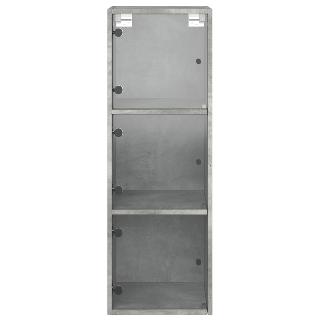 Wandkast met glazen deuren 35x37x100 cm betongrijs is nu te koop bij PeponiXL, paradijselijk wonen!