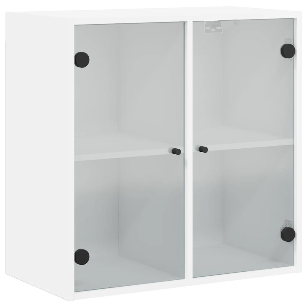 Wandkast met glazen deuren 68x37x68,5 cm wit is nu te koop bij PeponiXL, paradijselijk wonen!