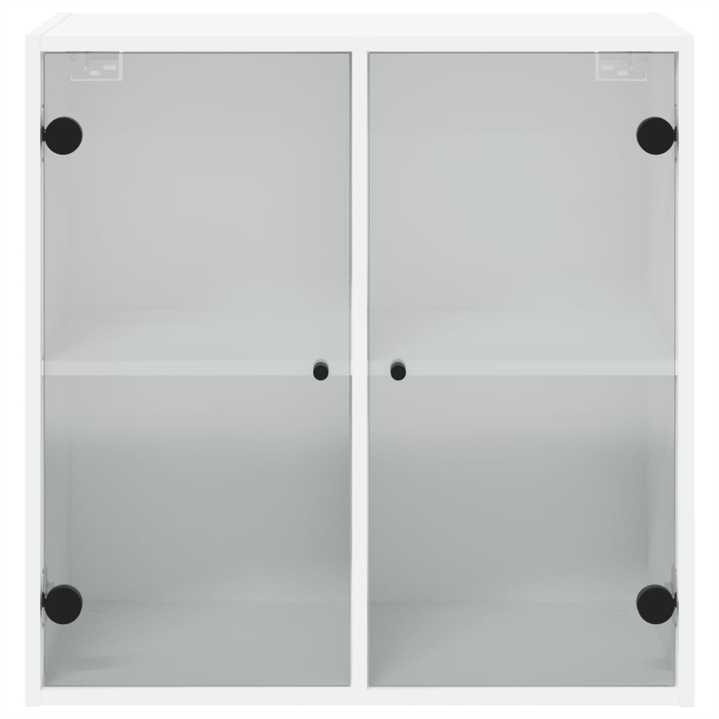 Wandkast met glazen deuren 68x37x68,5 cm wit is nu te koop bij PeponiXL, paradijselijk wonen!