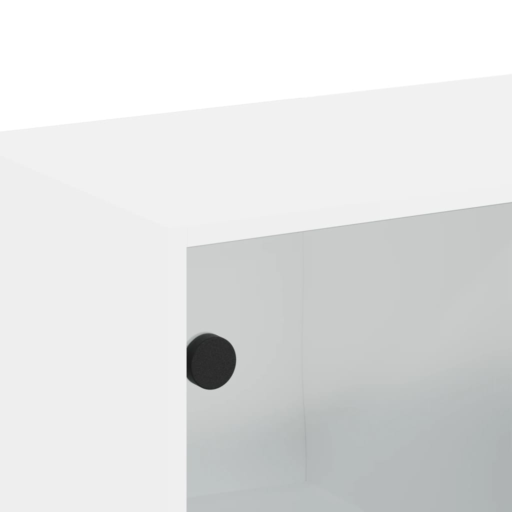 Wandkast met glazen deuren 68x37x68,5 cm wit is nu te koop bij PeponiXL, paradijselijk wonen!