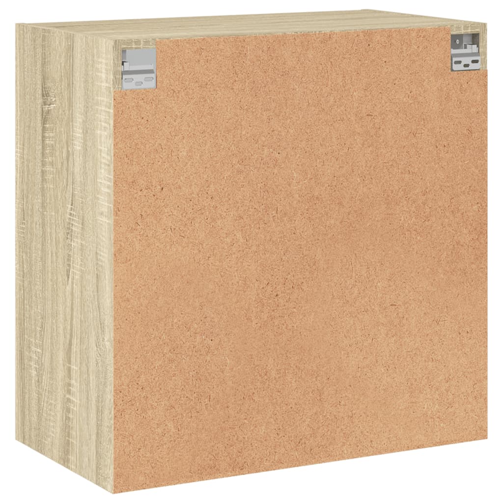 Wandkast met glazen deuren 68x37x68,5 cm sonoma eikenkleurig is nu te koop bij PeponiXL, paradijselijk wonen!