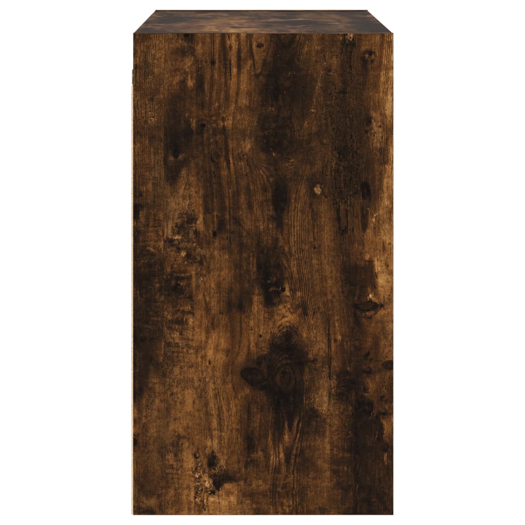 Wandkast met glazen deuren 68x37x68,5 cm gerookt eikenkleurig is nu te koop bij PeponiXL, paradijselijk wonen!