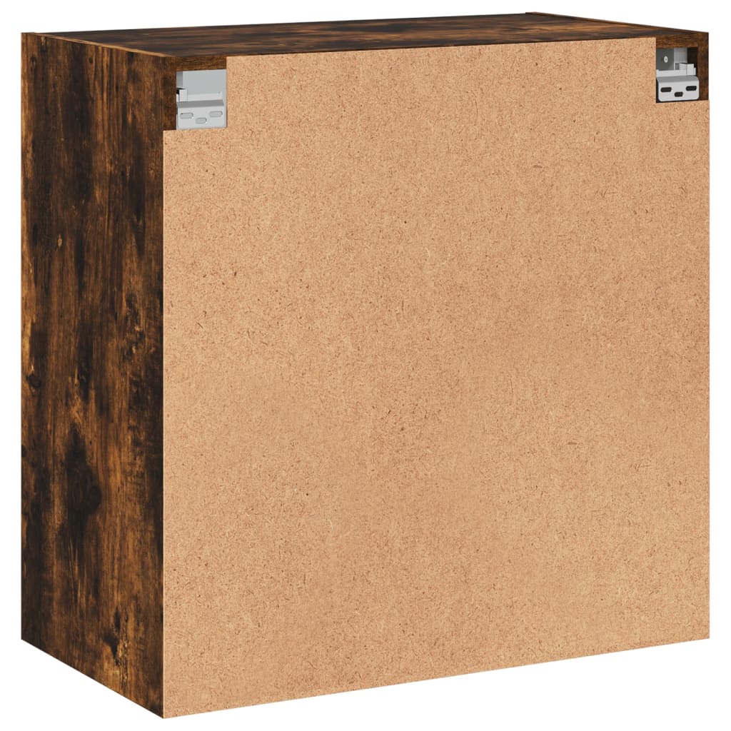 Wandkast met glazen deuren 68x37x68,5 cm gerookt eikenkleurig is nu te koop bij PeponiXL, paradijselijk wonen!