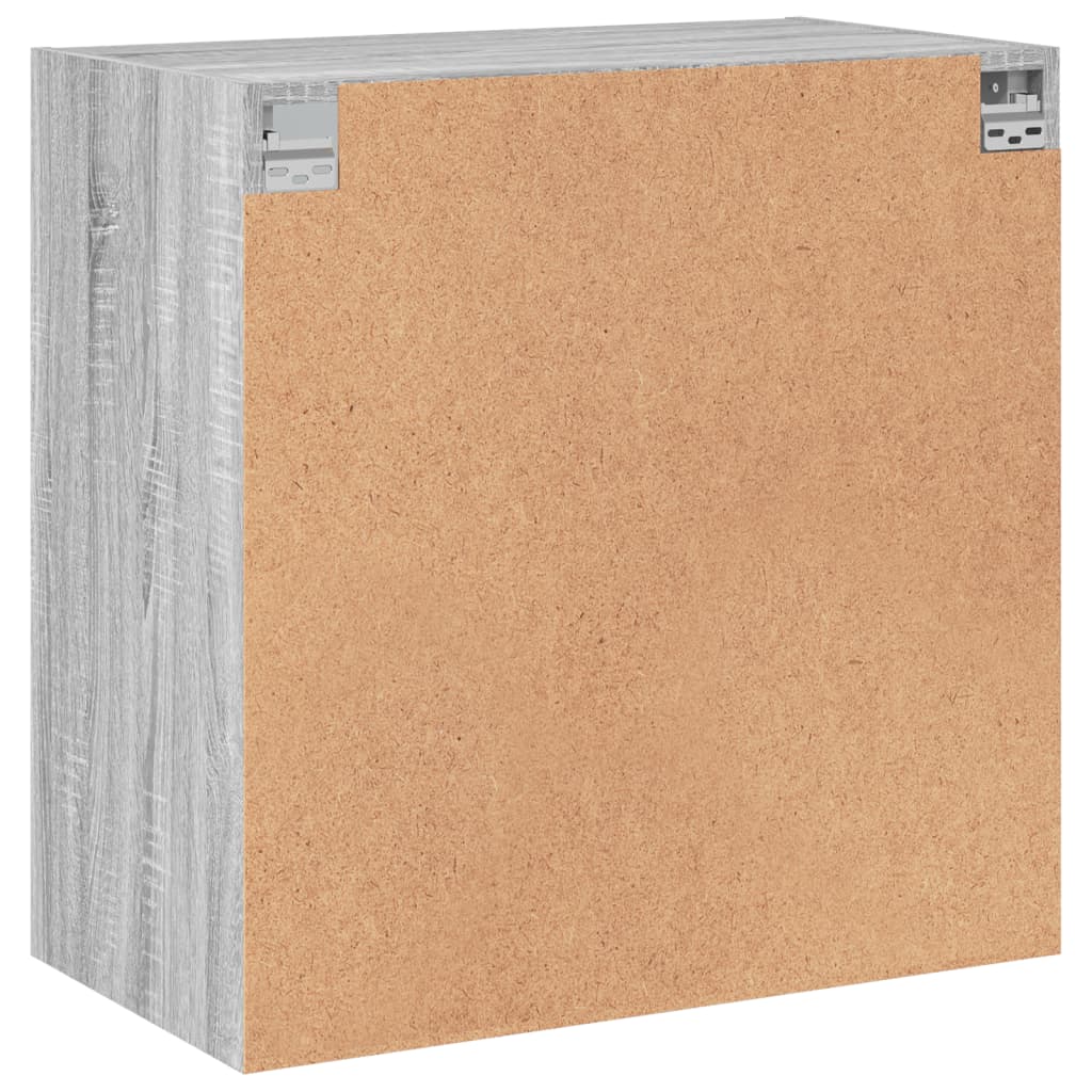 Wandkast met glazen deuren 68x37x68,5 cm grijs sonoma eiken is nu te koop bij PeponiXL, paradijselijk wonen!
