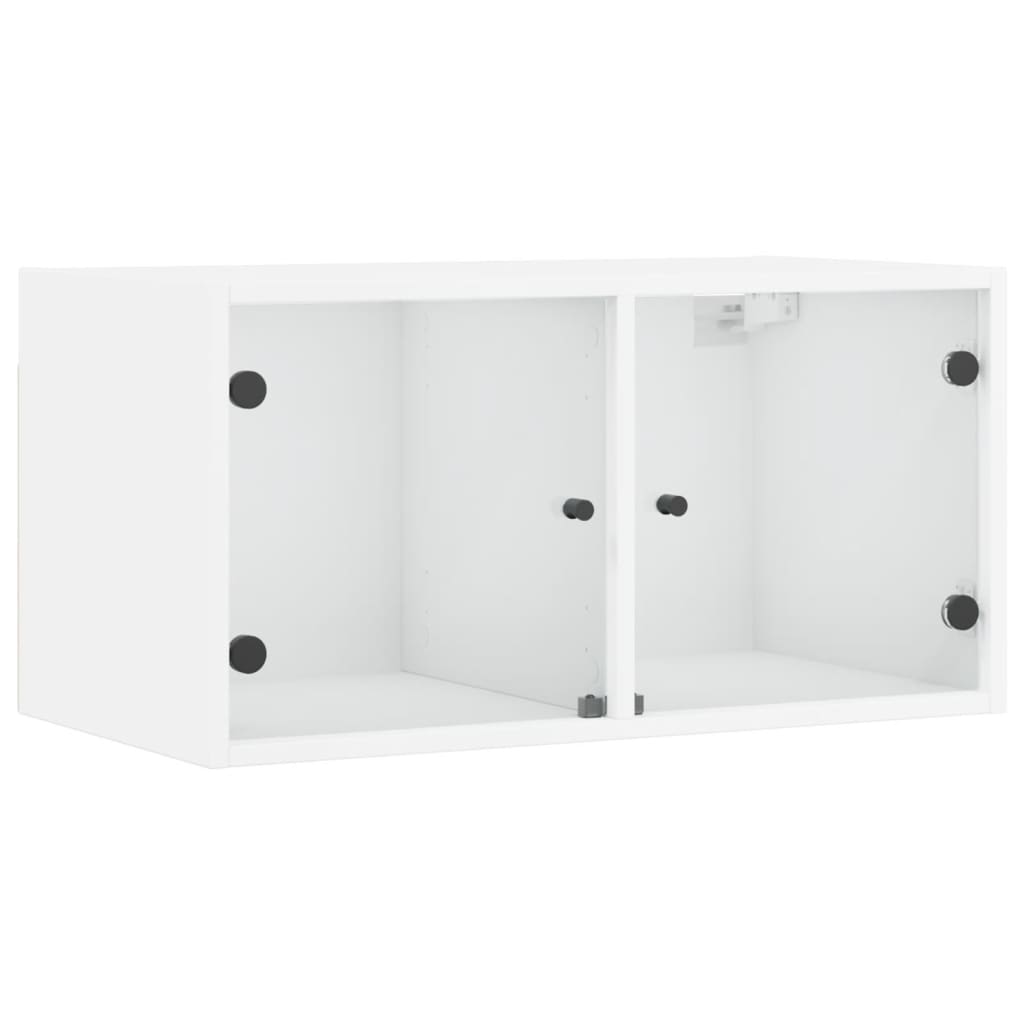 Wandkast met glazen deuren 68,5x37x35 cm wit is nu te koop bij PeponiXL, paradijselijk wonen!