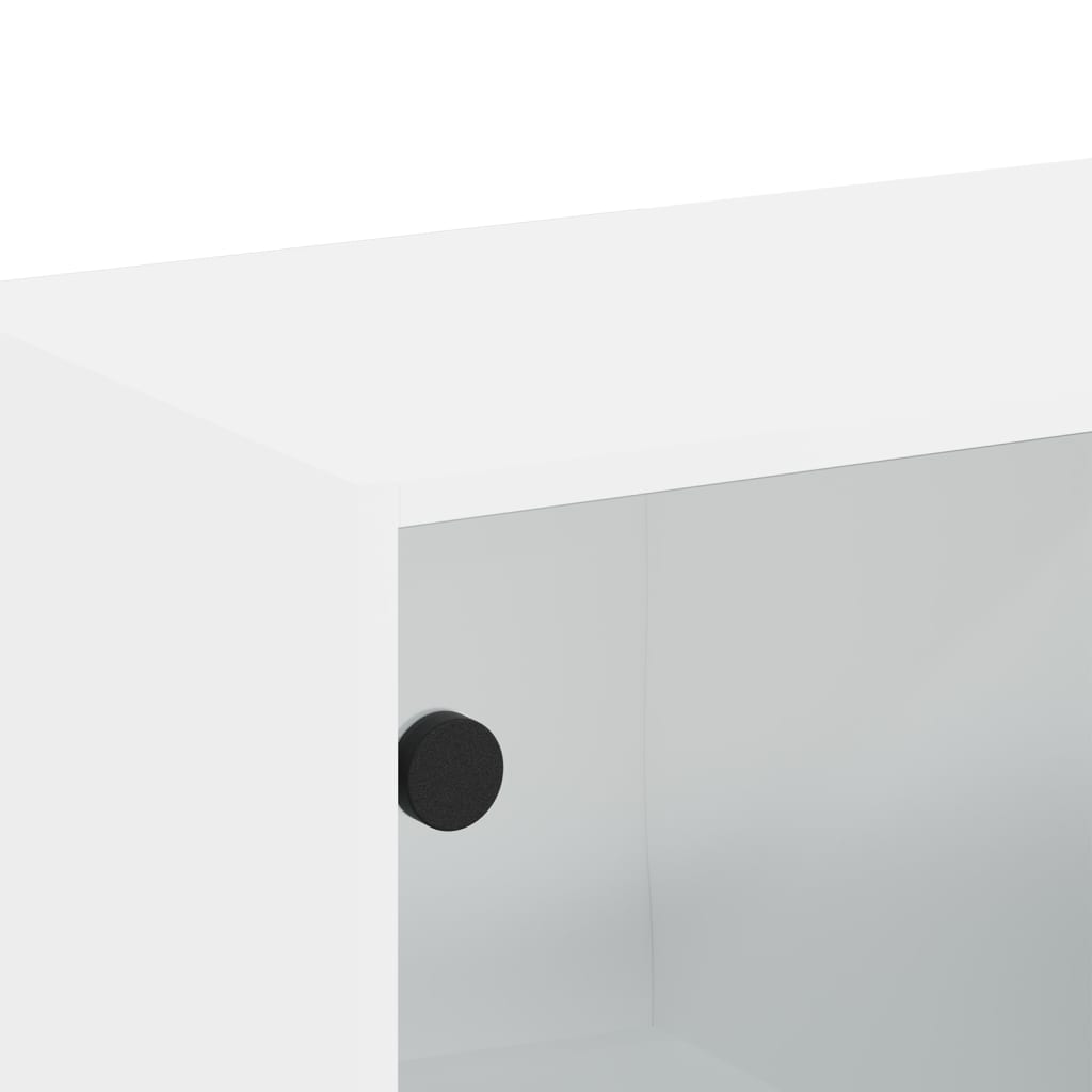 Wandkast met glazen deuren 68,5x37x35 cm wit is nu te koop bij PeponiXL, paradijselijk wonen!