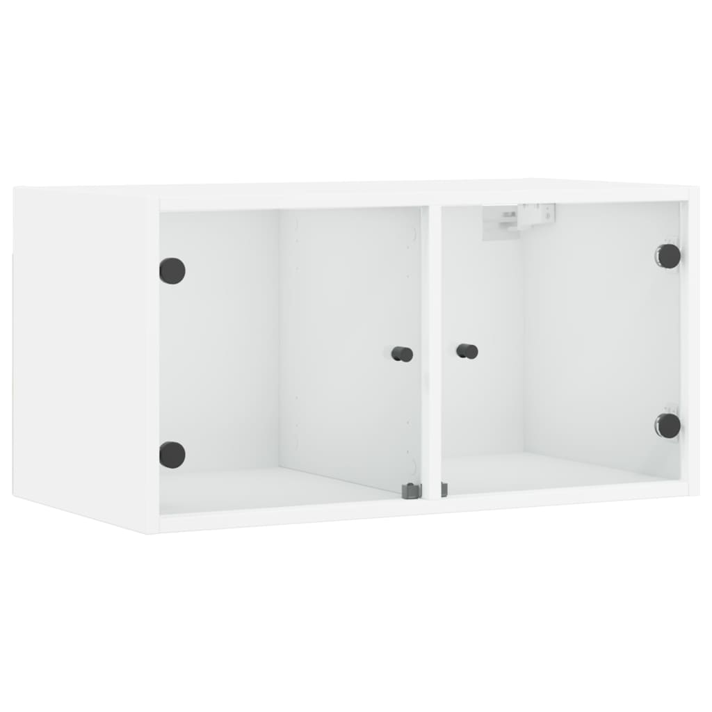 Wandkasten met glazen deuren 2 st 68,5x37x35 cm wit is nu te koop bij PeponiXL, paradijselijk wonen!