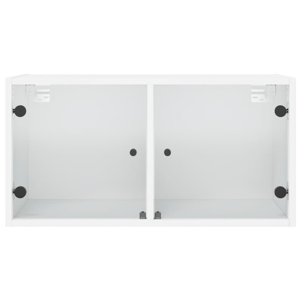 Wandkasten met glazen deuren 2 st 68,5x37x35 cm wit is nu te koop bij PeponiXL, paradijselijk wonen!